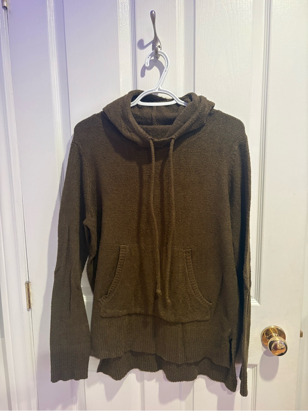 Grace & Lace Textured Hooded Sweater - Olive